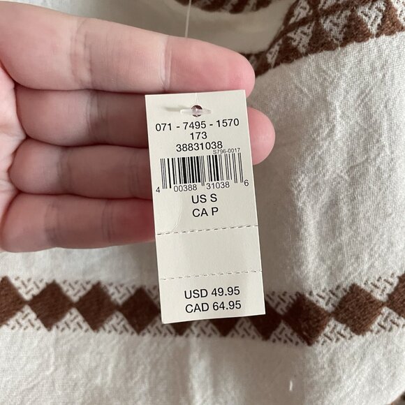 Aerie S Neutral Striped Boho Beachy Sleeveless Jacquard Open Back Mini Dress NWT - Picture 8 of 12